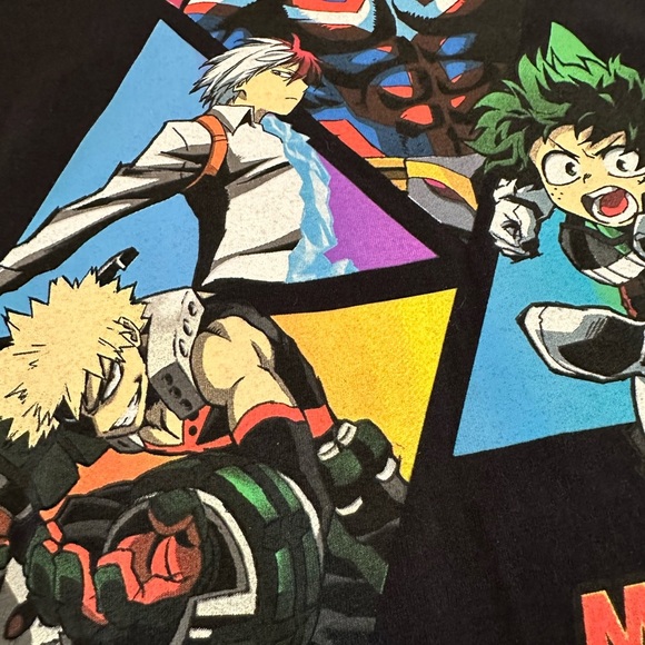 My Hero Academia Black Short Sleeve Cotton Crewneck T-Shirt size Large - Picture 7 of 8